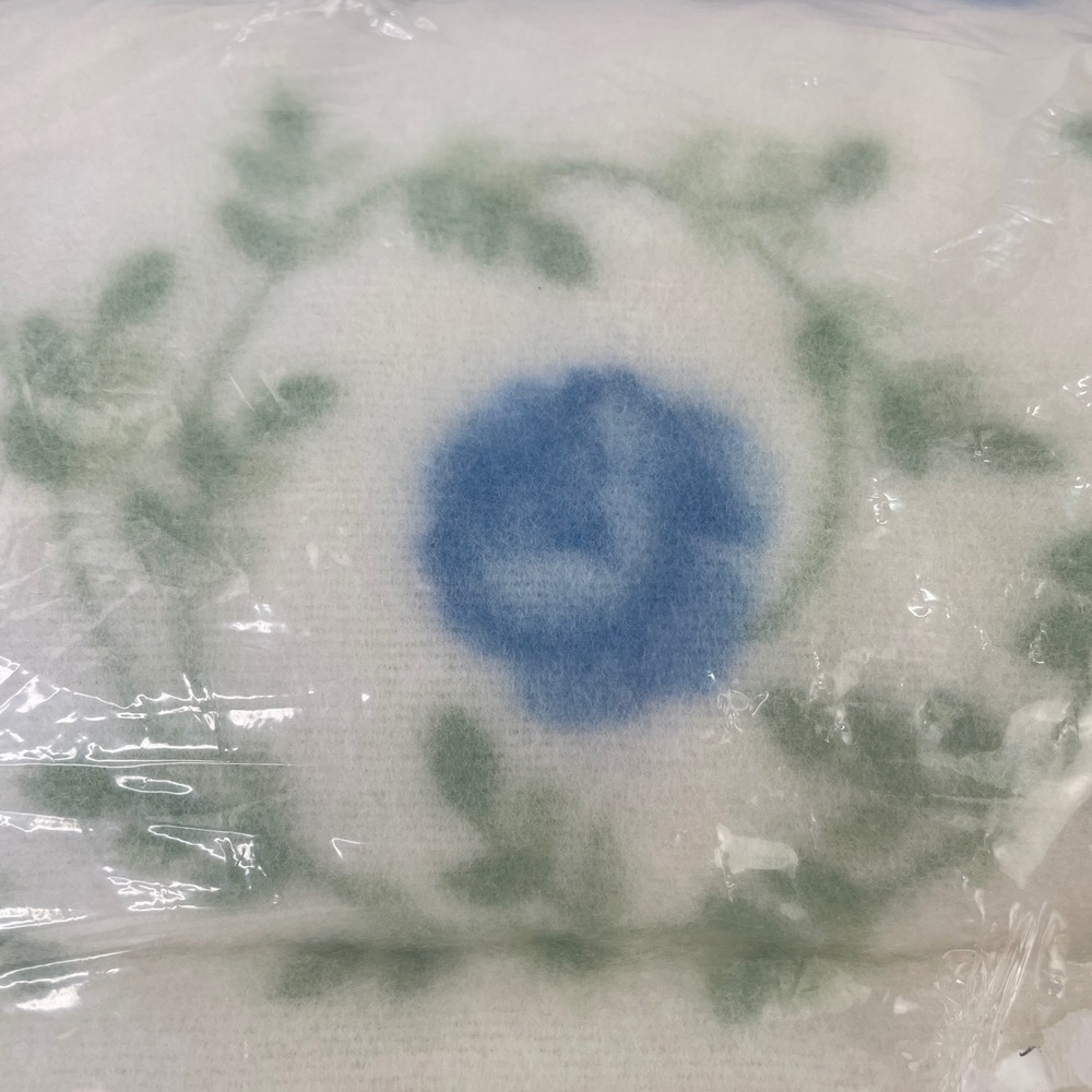 Vintage Chatham Blanket Unisex Twin/Double White Blue Twilight Rose Floral Rayon - Picture 5 of 5